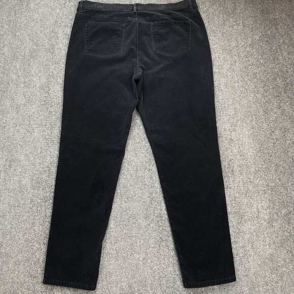 J Jill Corduroy Pants Womens Size Large Black Stretch Slim Leg Pull On 5 Pocket - Picture 2 of 8